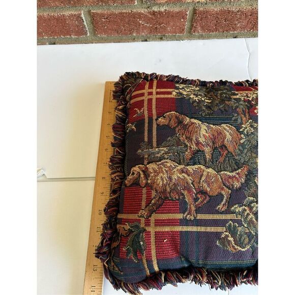 Tapestry bird dog throw pillow 13x12” - Picture 4 of 4